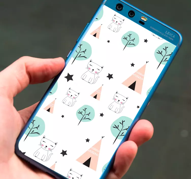 Adesivo para Huawei padrão de gato adorável - TenStickers