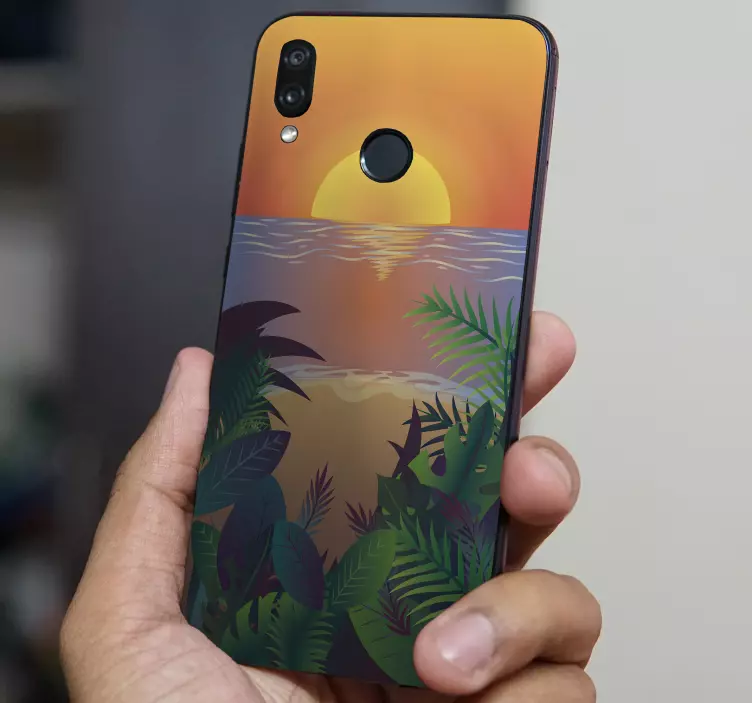 Adesivo para Huawei pôr do sol tropical - TenStickers
