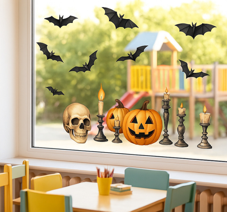 Adesivo para janela decorações diversas de halloween - TenStickers