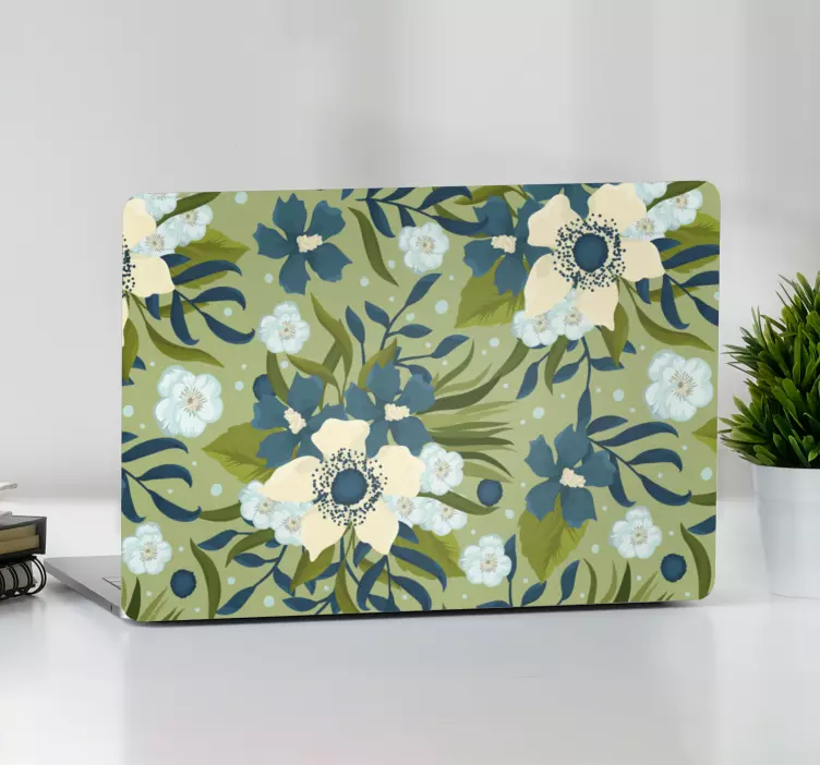 Adesivo para laptop abordagem de composição floral - TenStickers