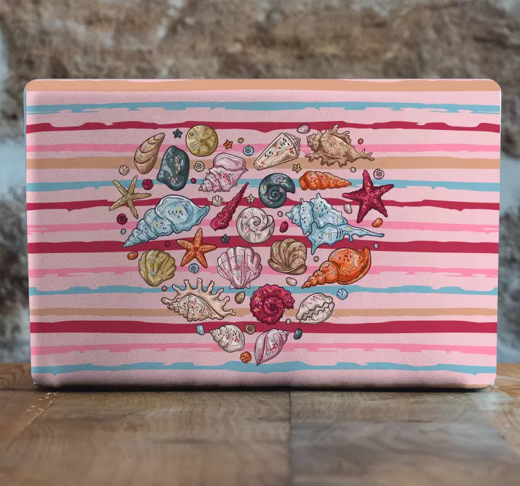 Adesivo para laptop arranjo de conchas do mar - TenStickers