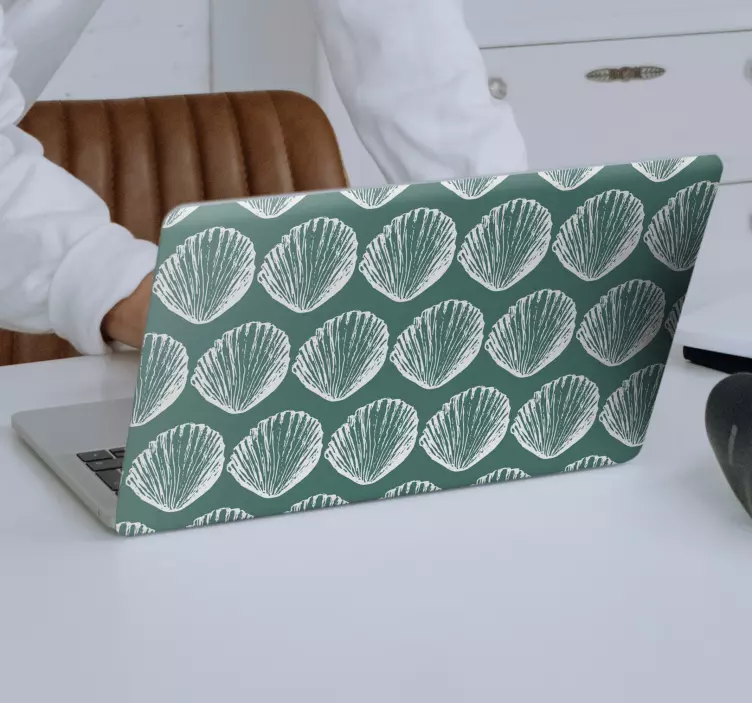 Adesivo para laptop arranjo de motivos de conchas - TenStickers