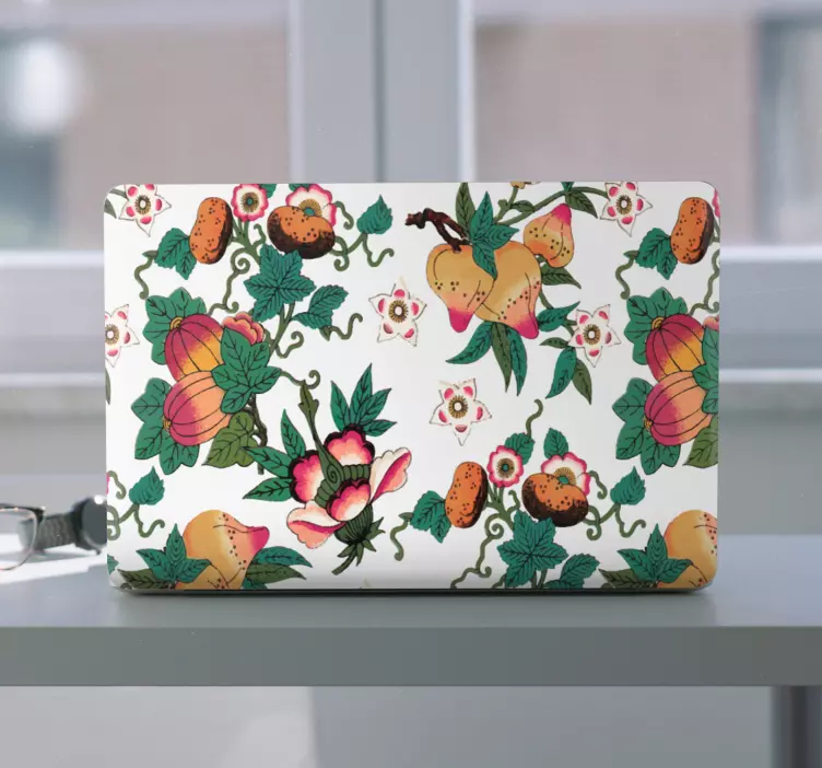 Adesivo para laptop arranjo floral vibrante - TenStickers