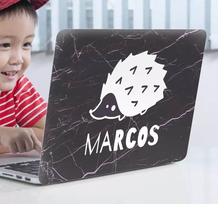 Adesivo para laptop arte de ouriço encantador - TenStickers