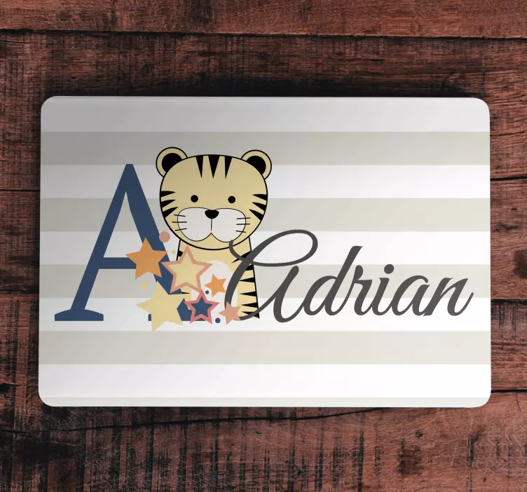 Adesivo para laptop arte do garoto tigre - TenStickers