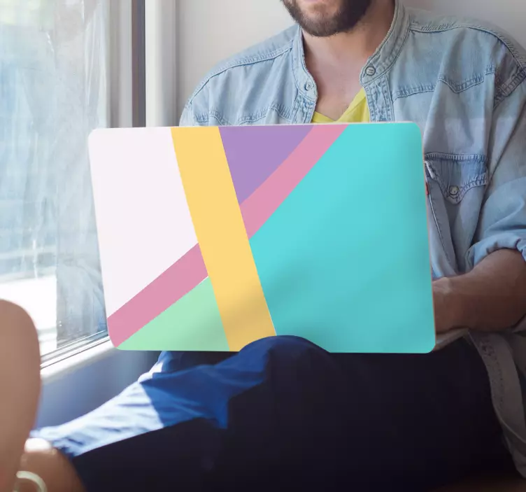 Adesivo para laptop blocos de cores geométricas - TenStickers
