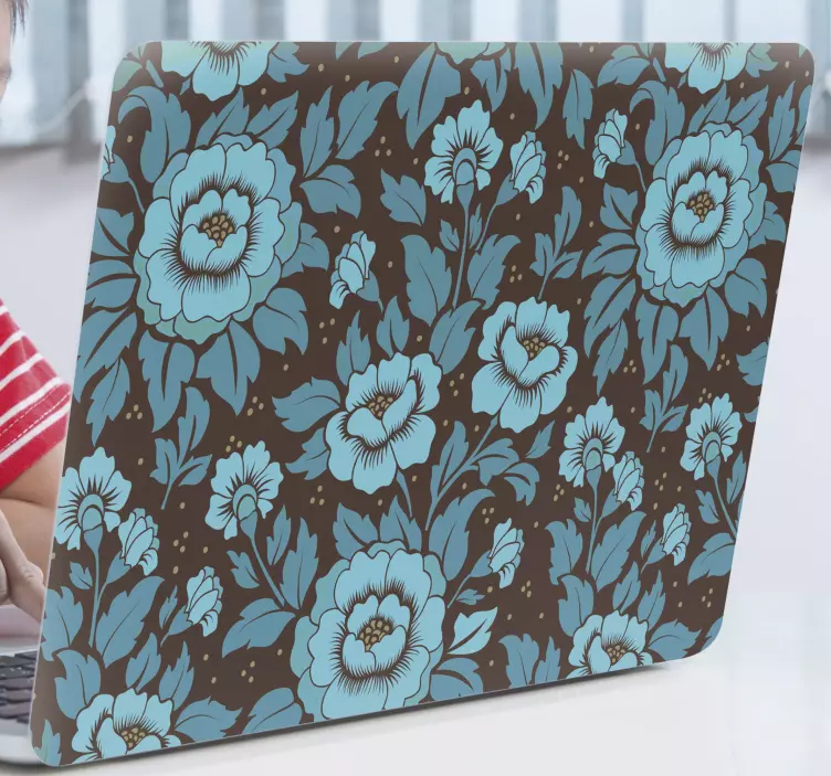 Adesivo para laptop com decoração floral - TenStickers