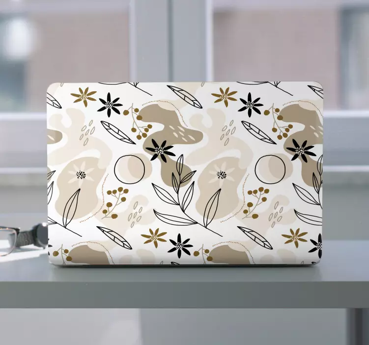 Adesivo para laptop composição de elementos botânicos - TenStickers