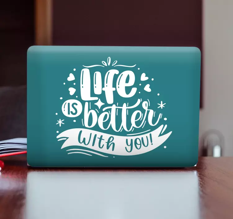 Adesivo para laptop declaração de vida motivacional - TenStickers