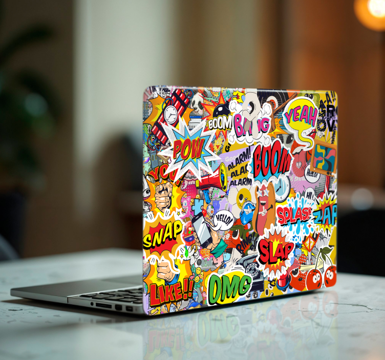 Adesivo para laptop desenhos de bombas multicoloridas - TenStickers
