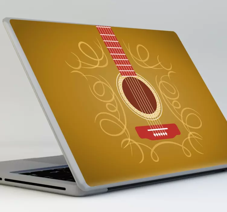 Adesivo para laptop design de arte de guitarra - TenStickers