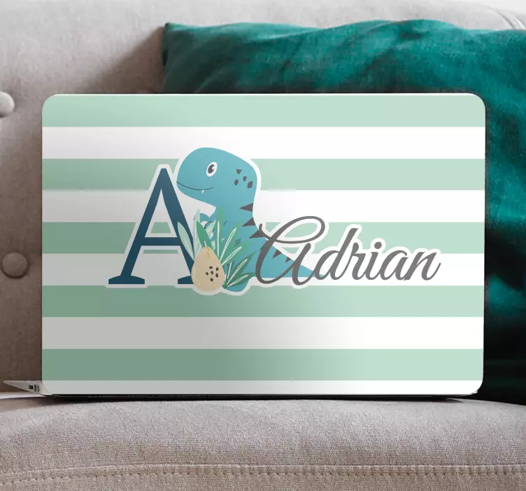 Adesivo para laptop design fofo de dinossauro - TenStickers