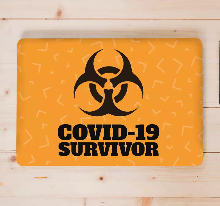 Adesivo para laptop emblema do sobrevivente da covid - TenStickers