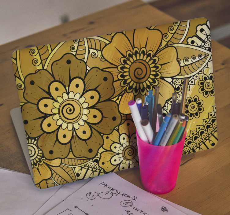 Adesivo para laptop estampa botânica brilhante - TenStickers