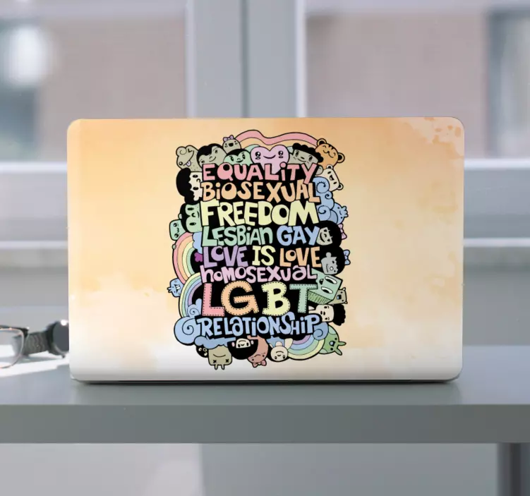 Adesivo para laptop expressão de amor lgbt - TenStickers