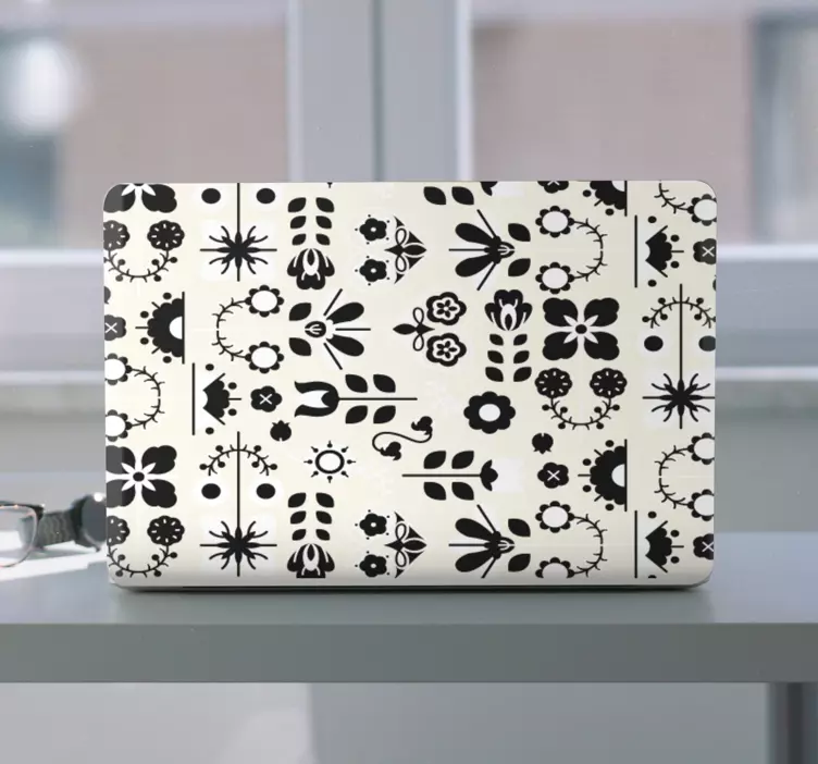 Adesivo para laptop motivo de arranjo floral - TenStickers