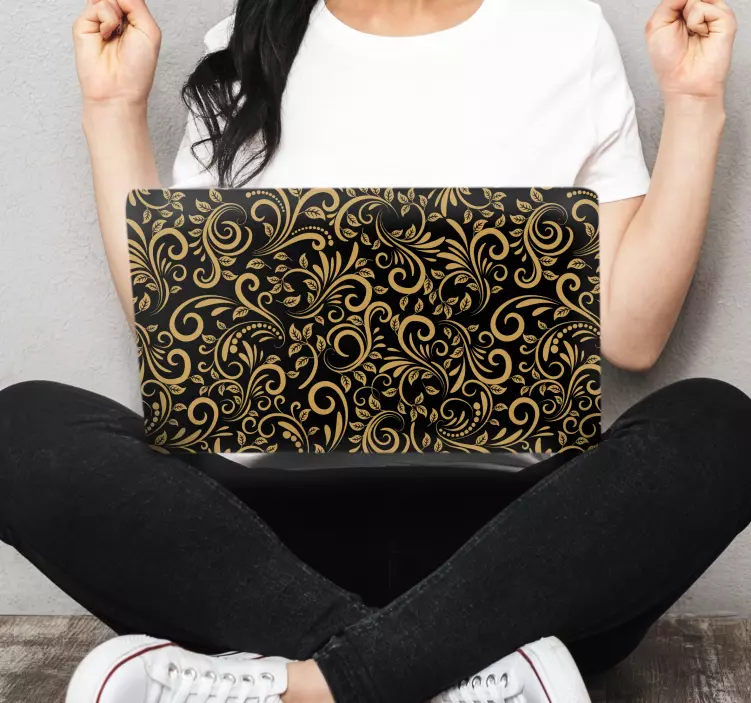 Adesivo para laptop motivo de flor sofisticado - TenStickers