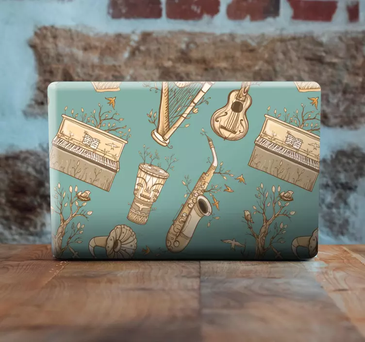 Adesivo para laptop motivo de instrumentos musicais - TenStickers