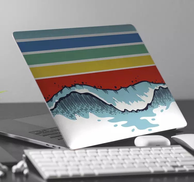 Adesivo para laptop motivo de ondas vibrantes - TenStickers