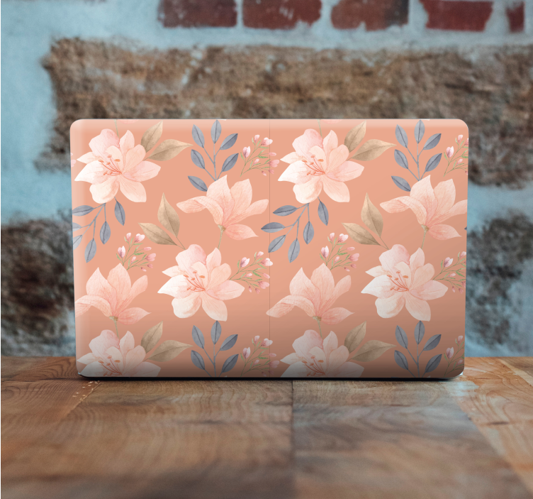 Adesivo para laptop motivo floral sofisticado - TenStickers
