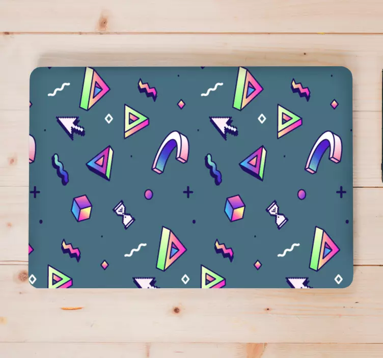 Adesivo para laptop motivos geométricos vibrantes - TenStickers