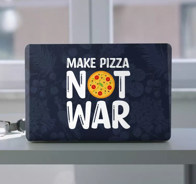 Adesivo para laptop faça pizza, não guerra - TenStickers