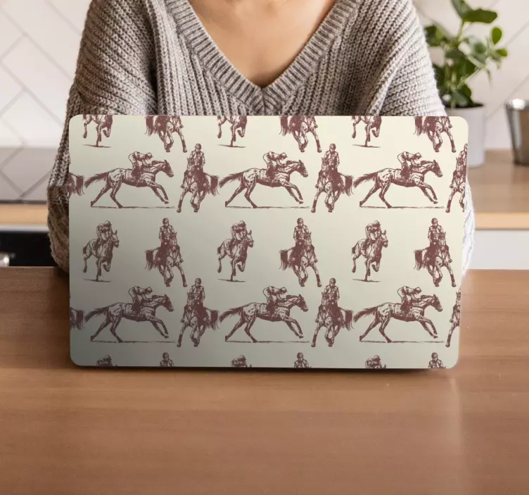 Adesivo para laptop padrão de figura equestre - TenStickers