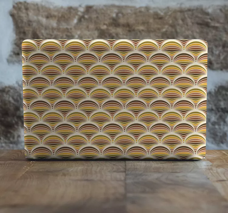 Adesivo para laptop padrão de onda retrô - TenStickers