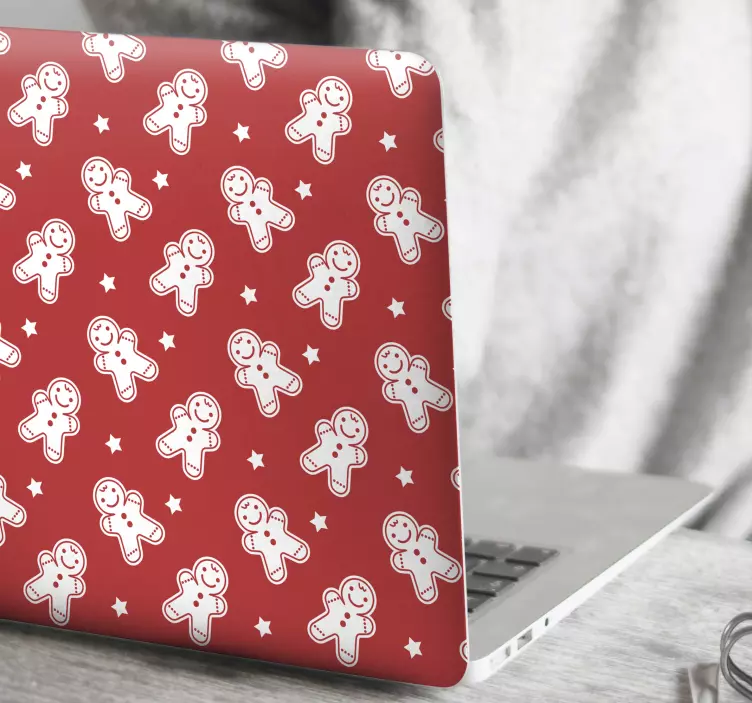 Adesivo para laptop padrão de personagens de gengibre - TenStickers