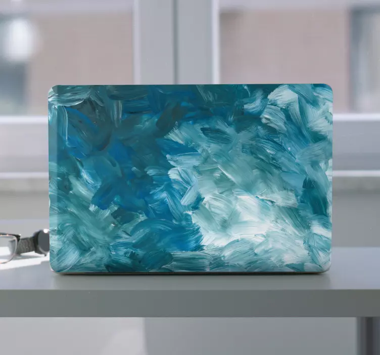Adesivo para laptop padrões azuis abstratos - TenStickers