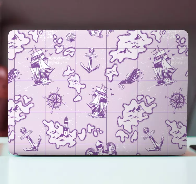 Adesivo para laptop padrões com temas náuticos - TenStickers