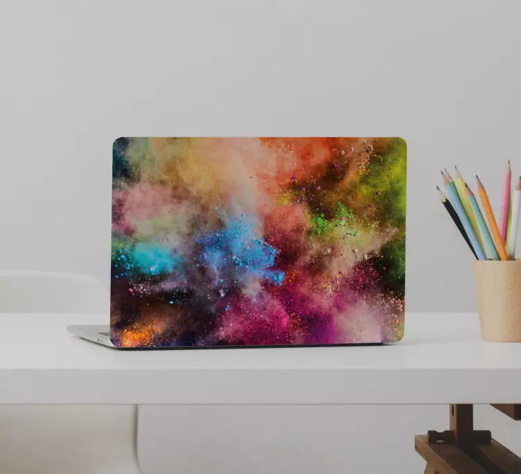 Adesivo para laptop redemoinho cósmico colorido - TenStickers