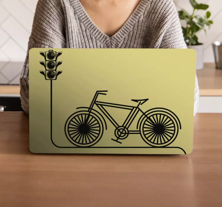 Adesivo para laptop sinal de trânsito de bicicleta - TenStickers