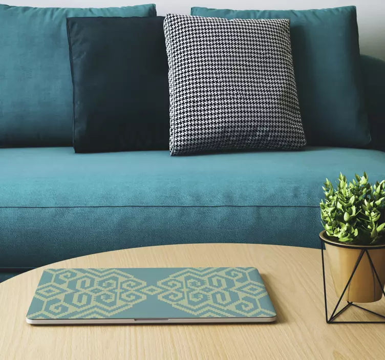 Adesivo para laptop sobreposição de padrão geométrico - TenStickers