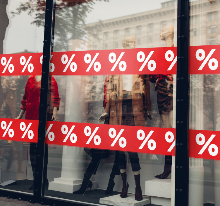 Adesivo de promoção borda do símbolo de desconto - TenStickers