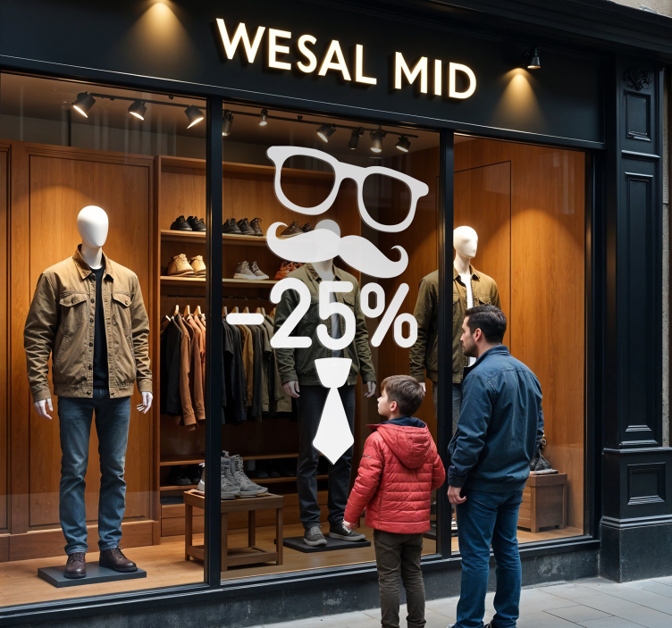 Adesivo para montras desconto dia dos pais - TenStickers