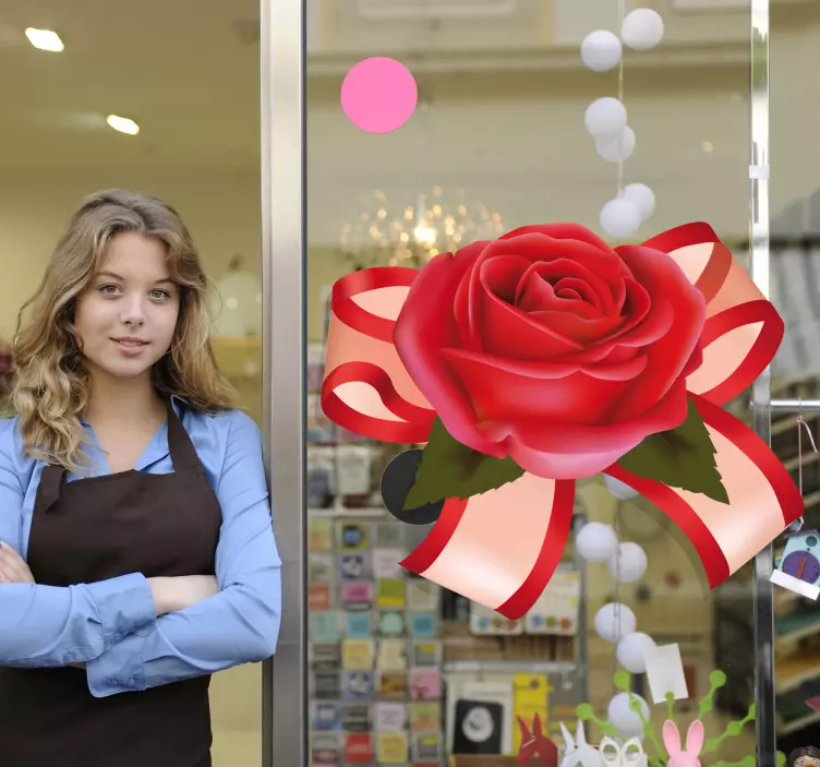 Adesivo para montras Fita de rosa - TenStickers