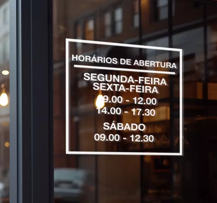 Adesivo para montras horário loja personalizado - TenStickers