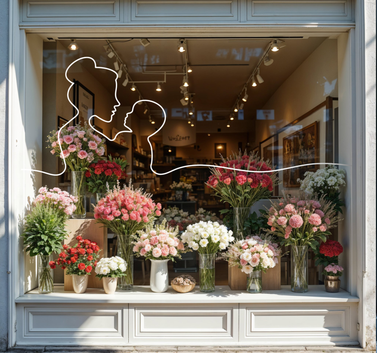 Adesivo para montras mãe da arte de linha - TenStickers