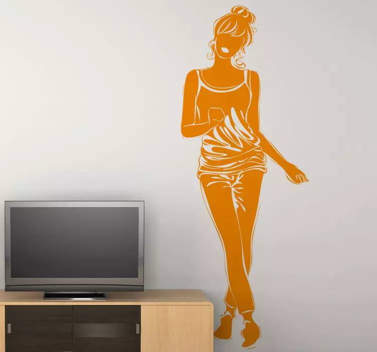 Adesivo para montras silhueta de figura elegante - TenStickers