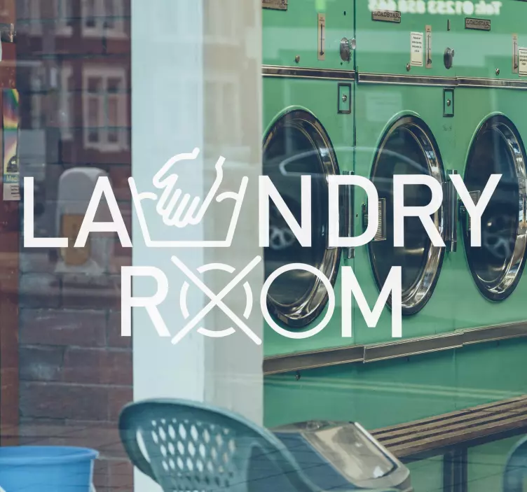 Adesivo para montras sinal de lavanderia - TenStickers