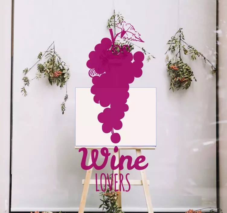 Adesivo para montras vinho de cachos de uvas - TenStickers