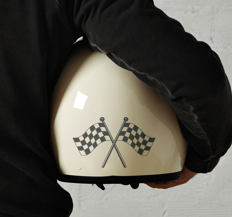 Adesivo para motas design de bandeiras de corrida - TenStickers