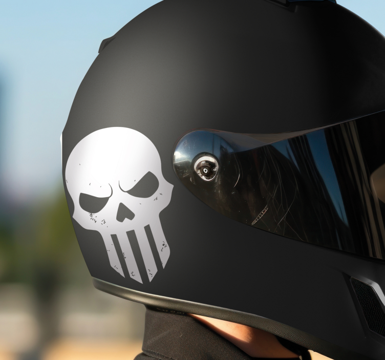 Adesivo para motas design de capacete de caveira - TenStickers