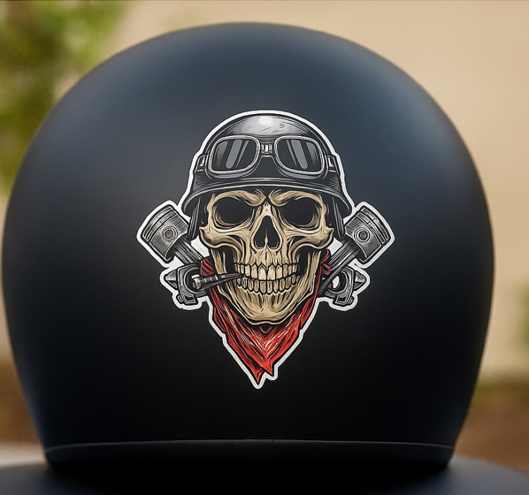 Adesivo para motas design de esqueleto de motocicleta - TenStickers