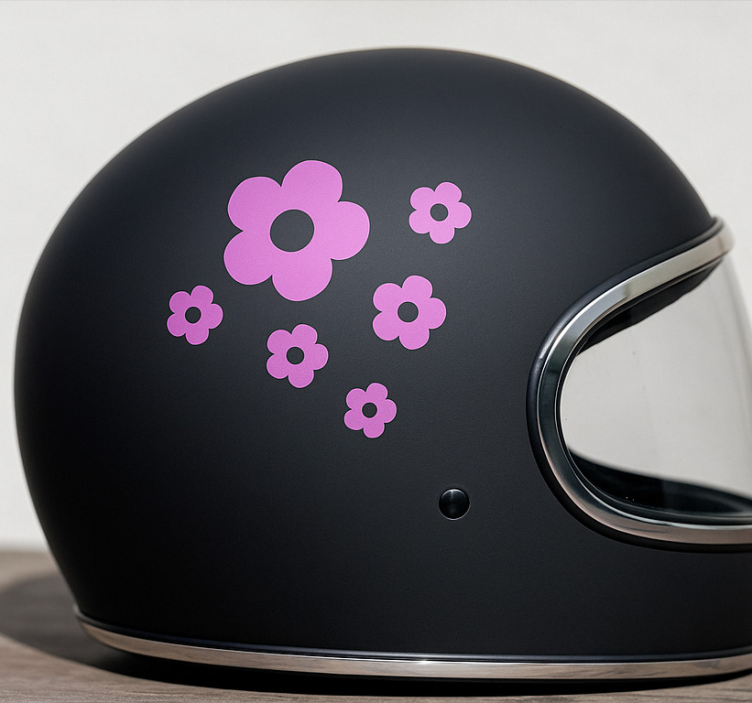 Adesivo para motas design de flores simples com nome - TenStickers