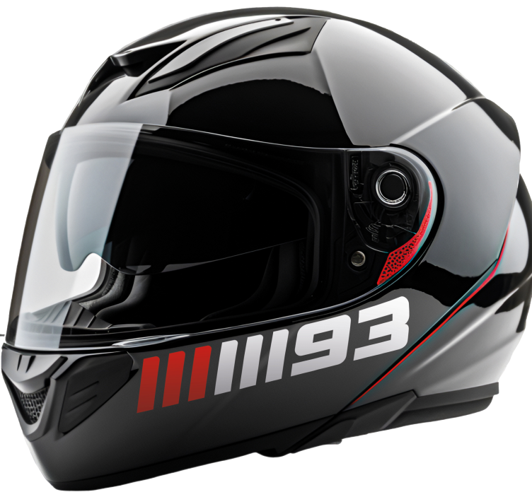 Adesivo para motas design de número personalizado - TenStickers