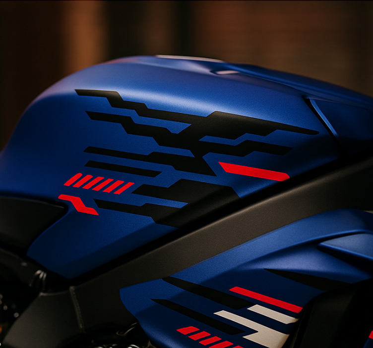 Adesivo para motas design futurista preto e vermelho - TenStickers