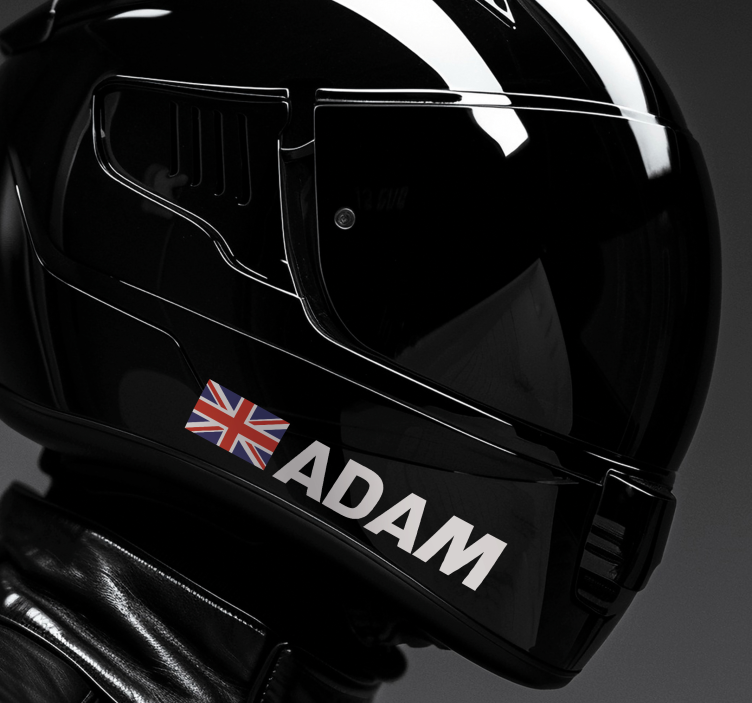 Adesivo para motas nome com desenho de bandeira - TenStickers