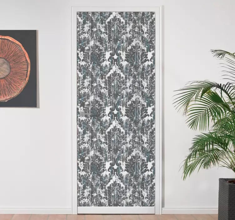 Adesivo para porta composição floral elegante - TenStickers